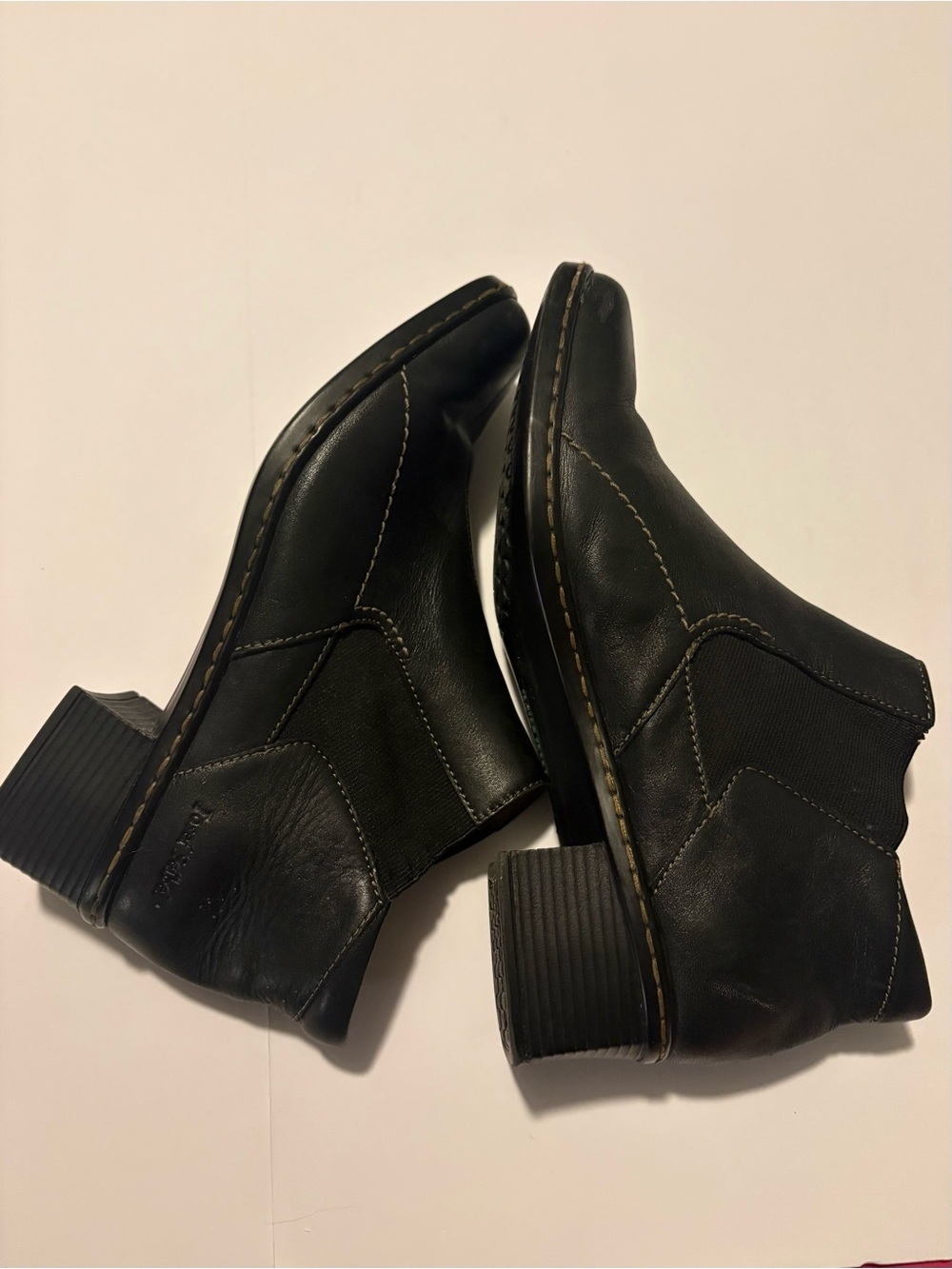 Josef Seibel Black Leather Square Toe Chelsea Ankle Boots 39 - Picture 3 of 14